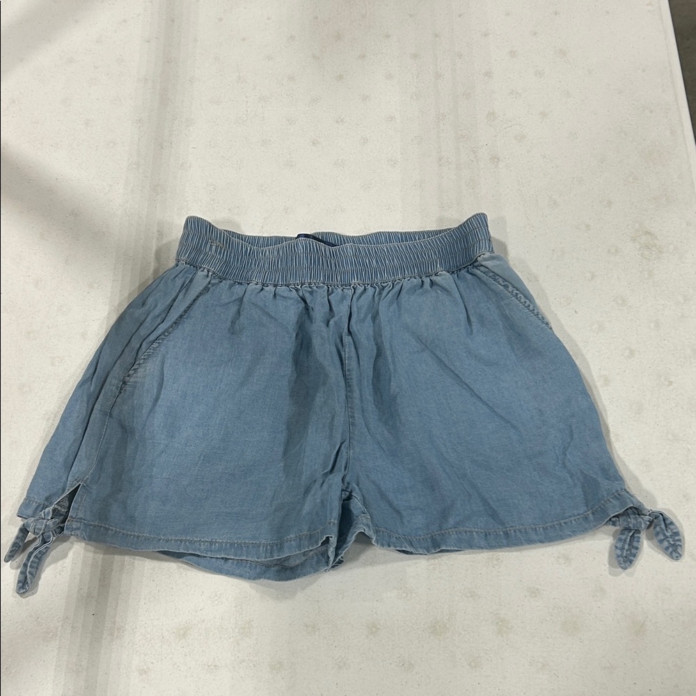 Blue Rain Light Blue Jean Shorts with Bow Accents